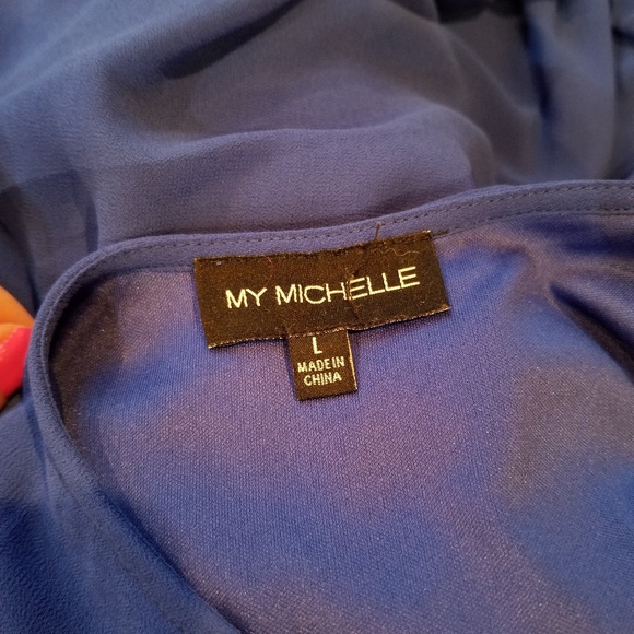 My Michelle Blue Shift Dress - Picture 3 of 4